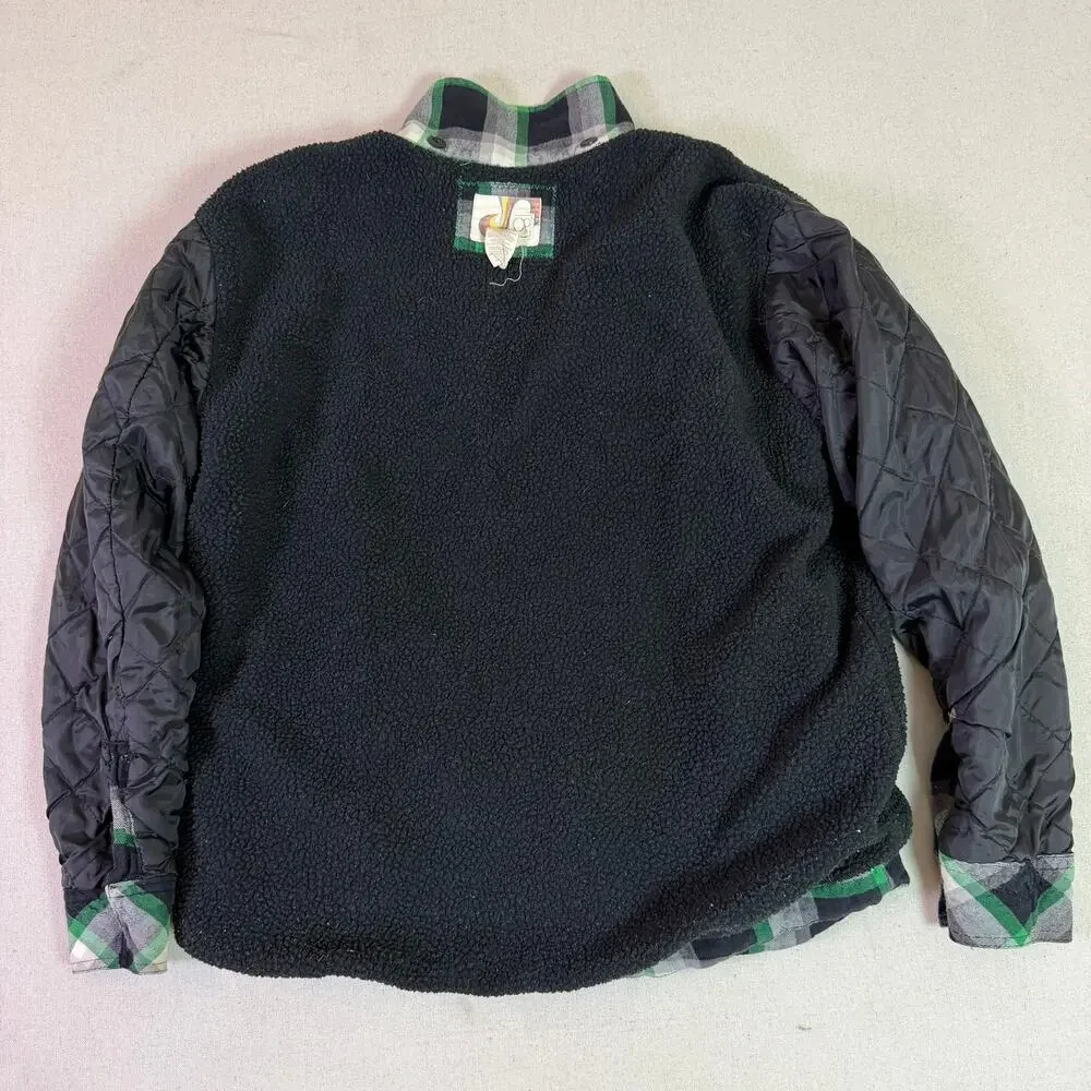 Ocean Pacific Plaid Flannel Sherpa Lined Shirt Jacket Men's M 90s Grunge Surfer